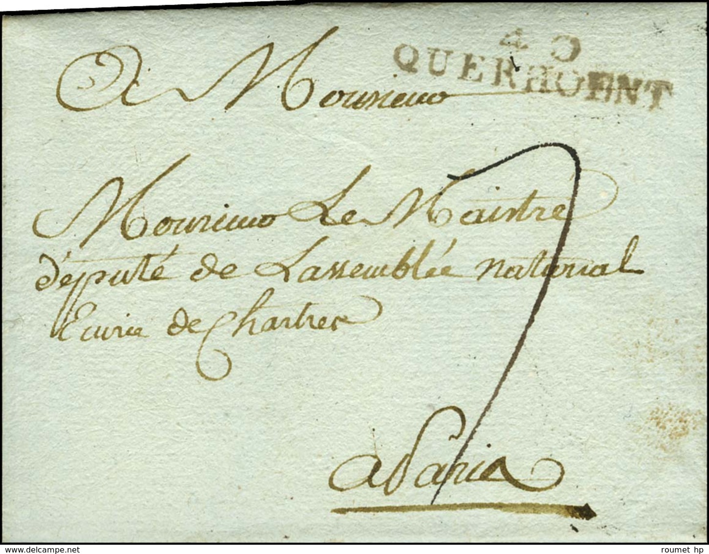 40 / QUERHOENT Sur Lettre Avec Texte Daté 1792. - TB / SUP. - R. - 1801-1848: Précurseurs XIX