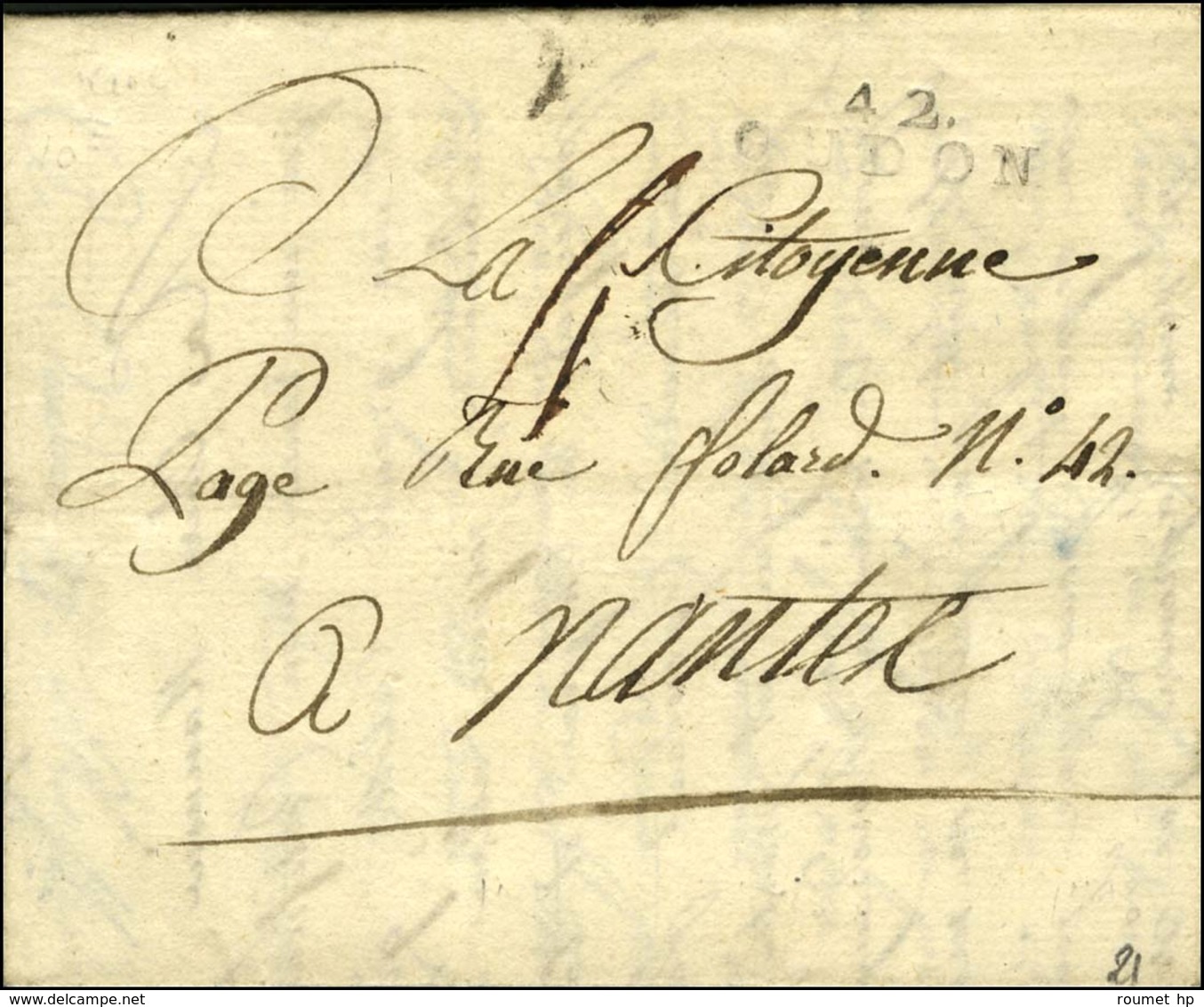 42 / OUDON Sur Lettre Avec Texte Daté. An 2. - TB / SUP. - R. - 1801-1848: Précurseurs XIX