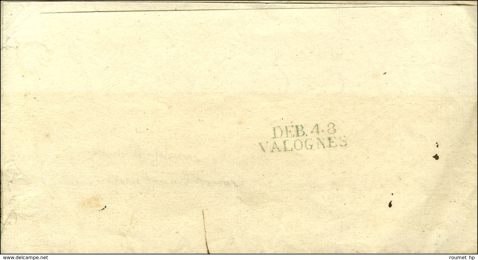 DEB. 48 / VALOGNES Bleu Sur Lettre Avec Texte Daté 1814. - TB / SUP. - R. - 1801-1848: Precursors XIX