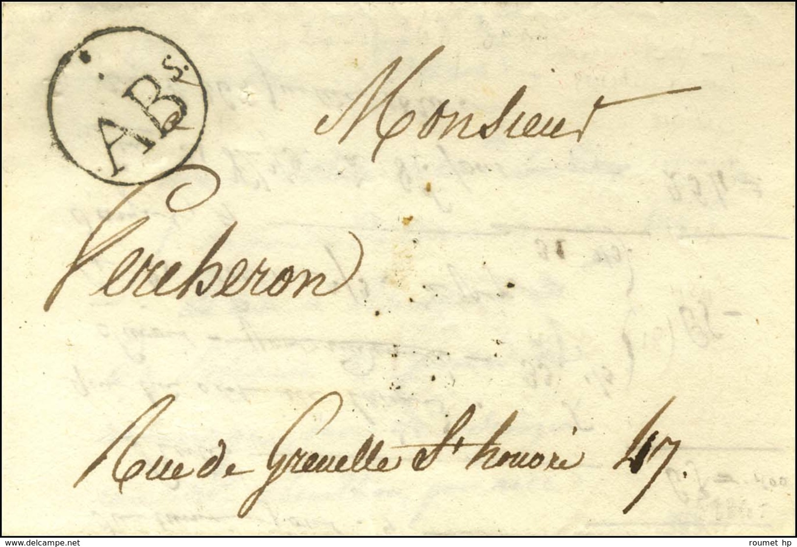 ABs Noir Dans Un Cercle (P. N° 2631) Sur Lettre Avec Texte Daté Du 26 Juillet 1820. - SUP. - 1801-1848: Précurseurs XIX