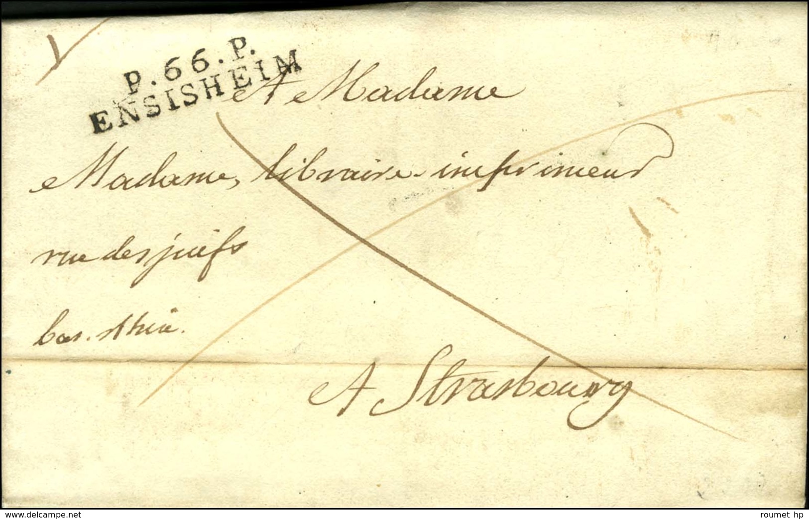 P.66.P. / ENSISHEIM Sur Lettre Avec Texte Daté. 1823. - SUP. - 1801-1848: Précurseurs XIX