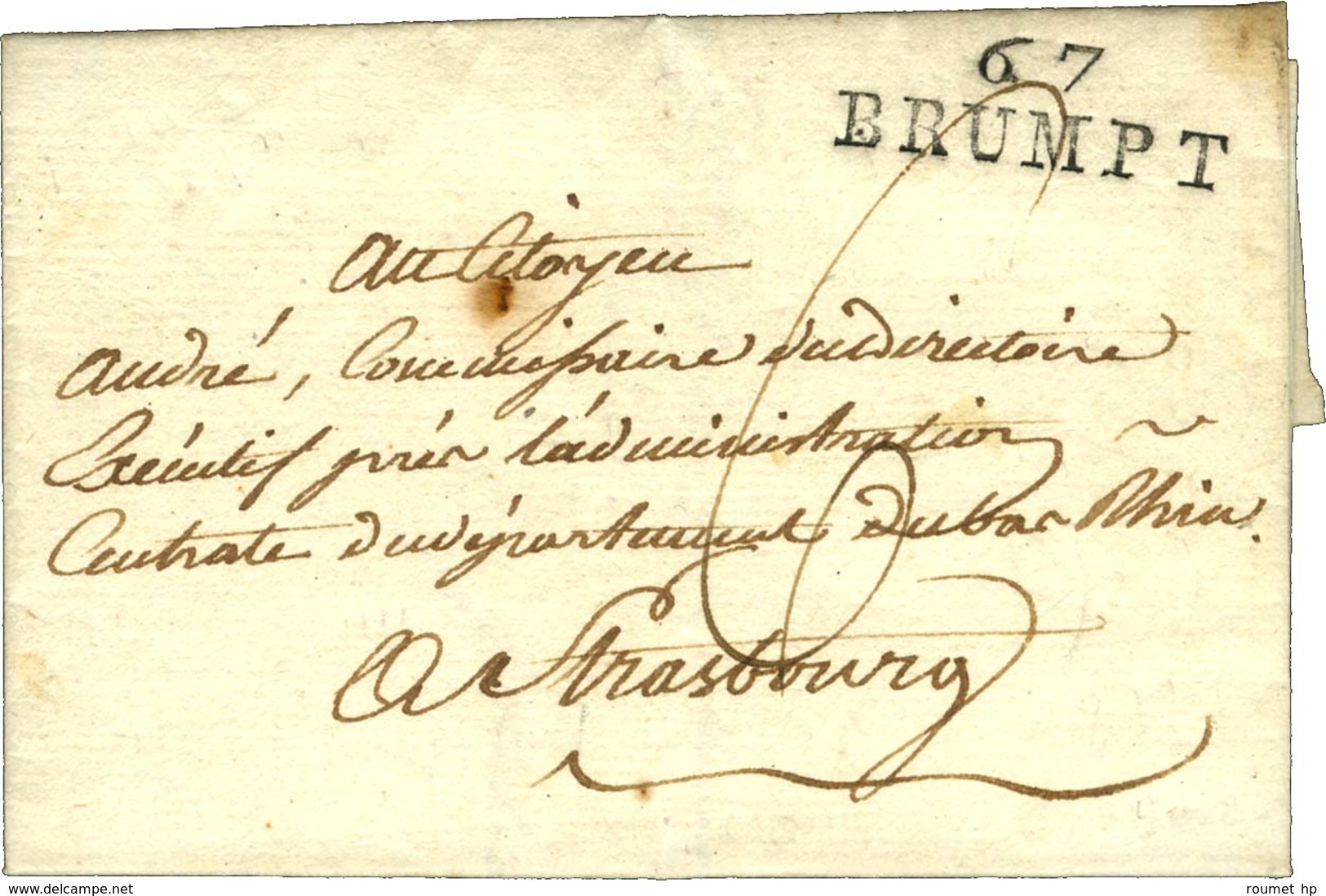 66 / BRUMPT Sur Lettre Avec Texte Daté An 5. - SUP. - 1801-1848: Precursori XIX
