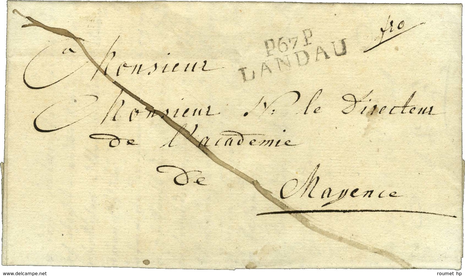 P. 67. P. / LANDAU Sur Lettre Avec Texte Daté 1813. - SUP. - R. - 1801-1848: Précurseurs XIX