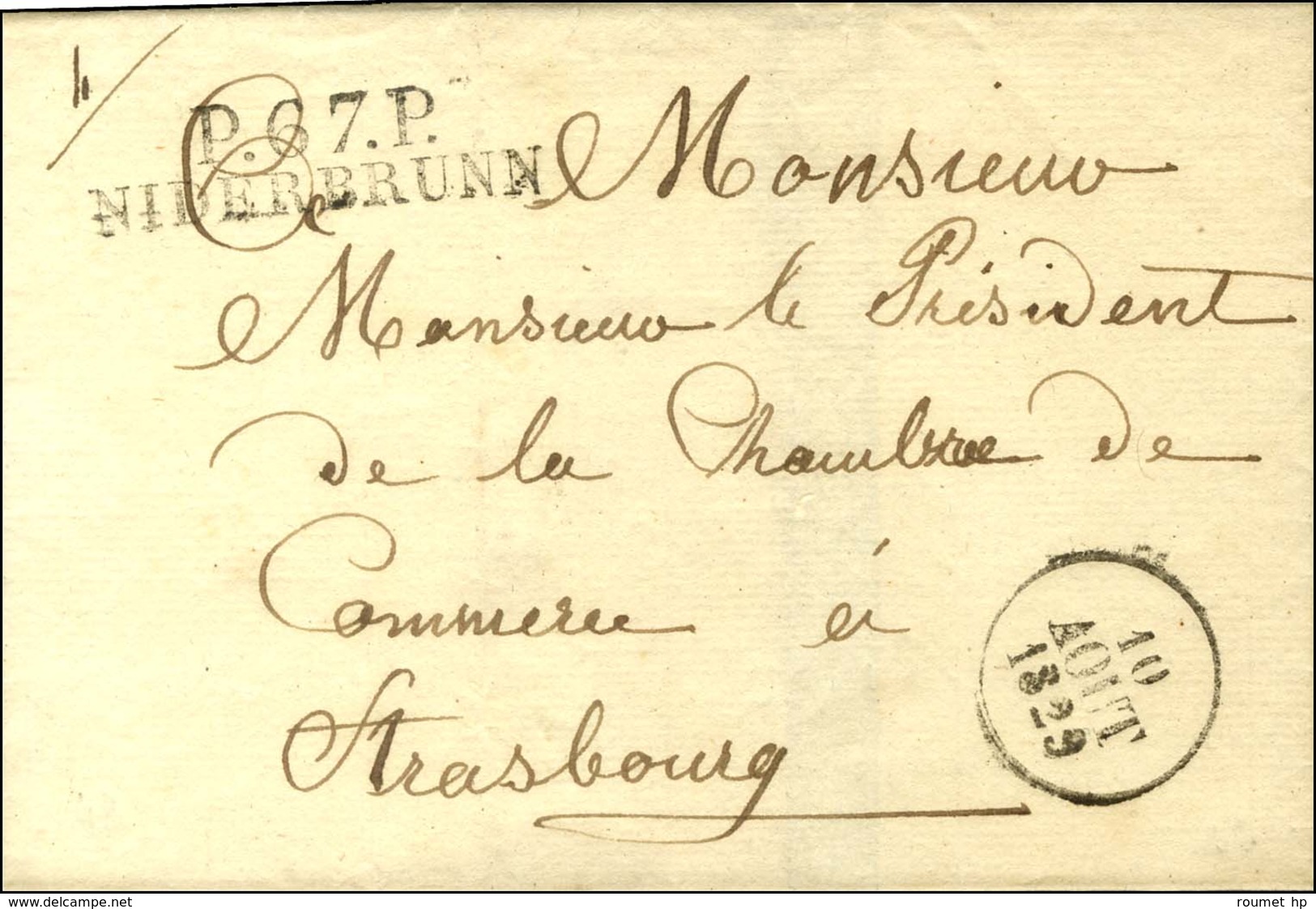 P. 67. P. / NIDERBRUNN Sur Lettre Avec Texte Daté 1829. - SUP. - R. - 1801-1848: Précurseurs XIX