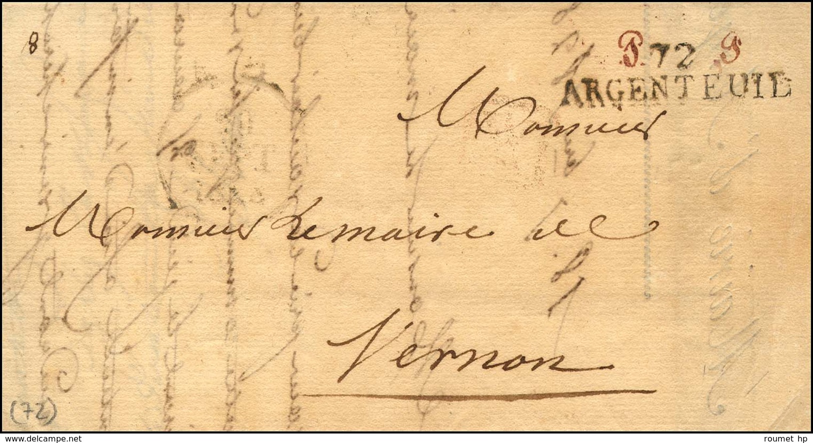 72 / ARGENTEUIL Et P.P. à La Plume. 1828. - SUP. - 1801-1848: Precursori XIX