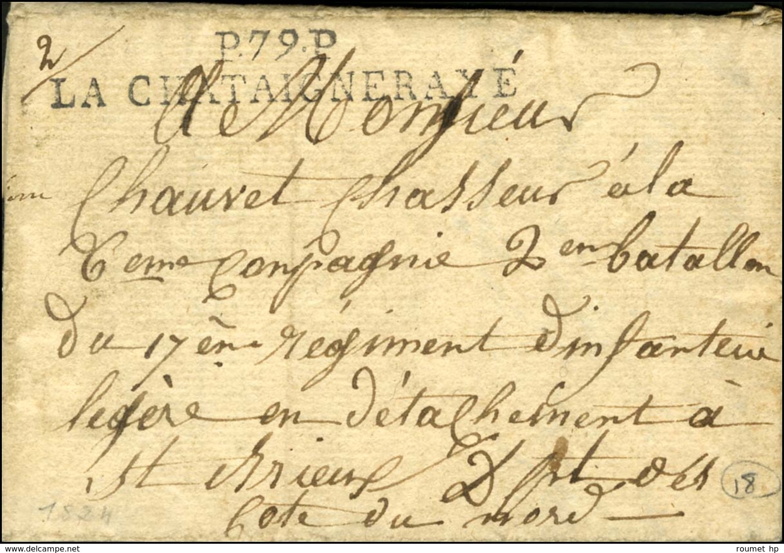 P.79.P. / LA CHATAIGNERAYE Sur Lettre Avec Texte Daté. 1824. - SUP. - 1801-1848: Précurseurs XIX
