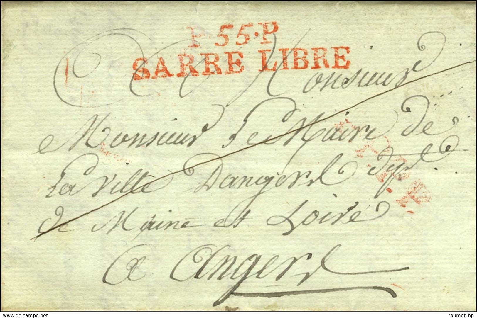 P. 55 P. / SARRE LIBRE Rouge (NR De Sarre Louis). 1810. - SUP. - R. - Autres & Non Classés