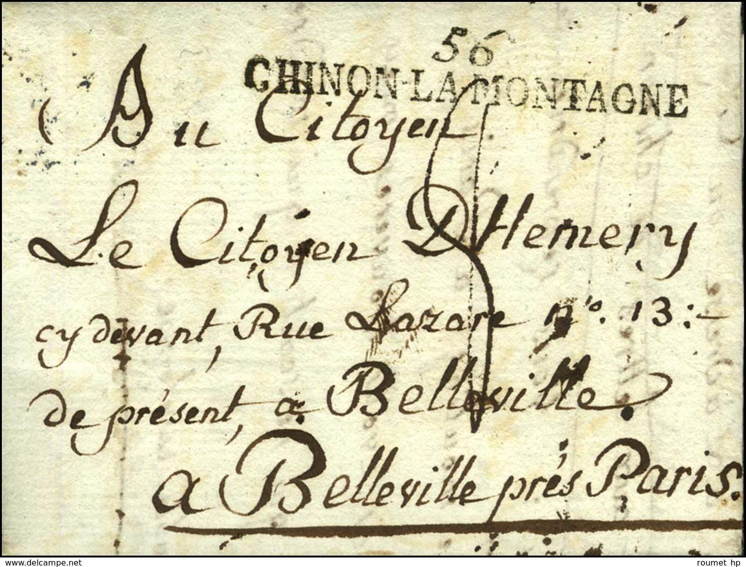 56 / CHINON-LA-MONTAGNE (NR De Château Chinon) Sur Lettre Avec Très Bon Texte Sur La Poste Daté Chinon-la-Montagne Le 8  - Autres & Non Classés