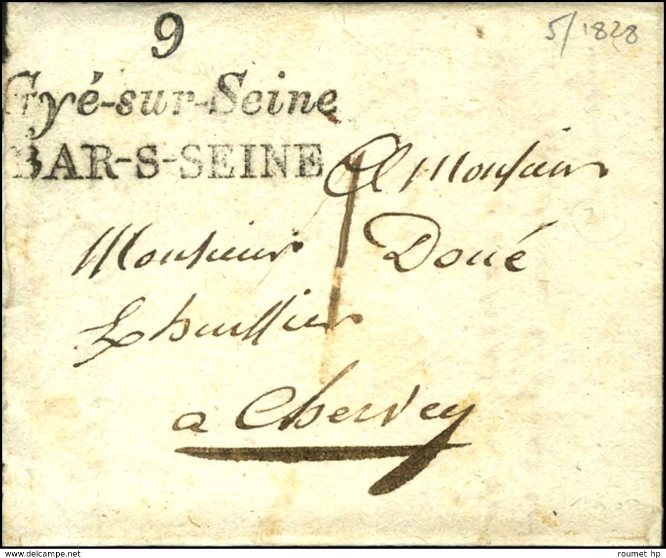 Cursive 9 / Gyé-sur-Seine / BAR-S-SEINE. 1828. - SUP. - R. - Otros & Sin Clasificación