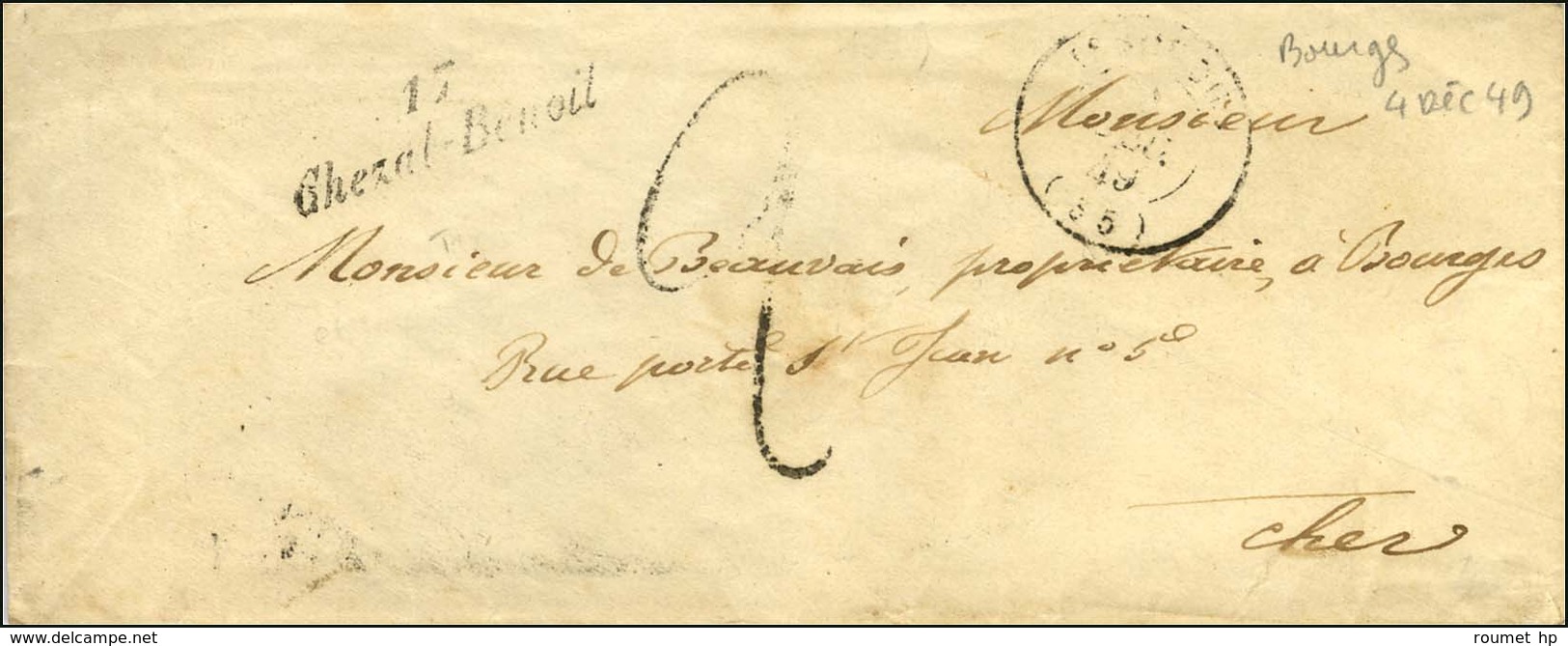 Cursive 17 / Chezal-Benoit Càd T 15 ISSOUDUN (35) Taxe Tampon 2. 1849. - TB. - Autres & Non Classés