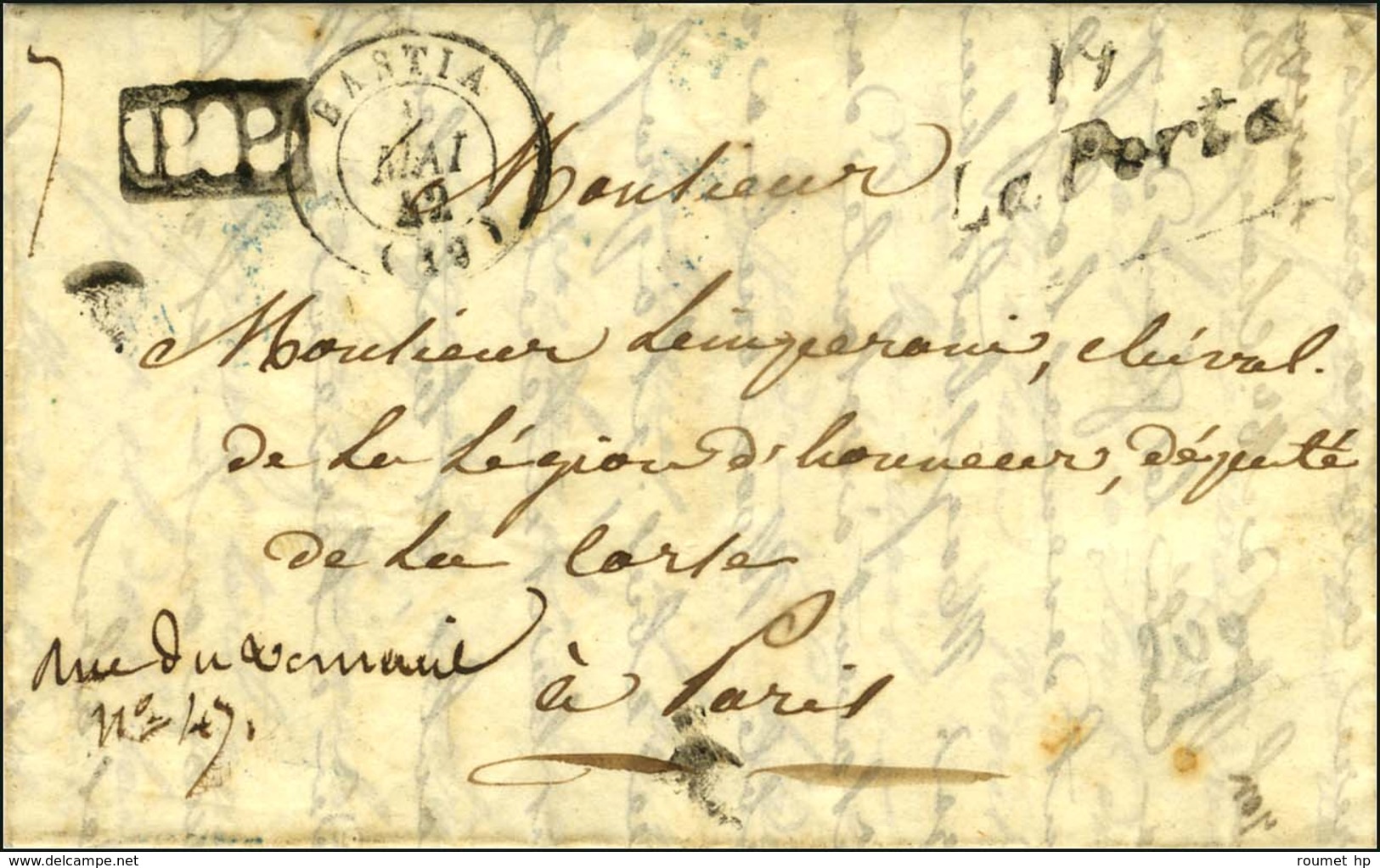 Cursive 19 / La Porta + PP Càd T 15 BASTIA (19). 1842. - TB. - Altri & Non Classificati