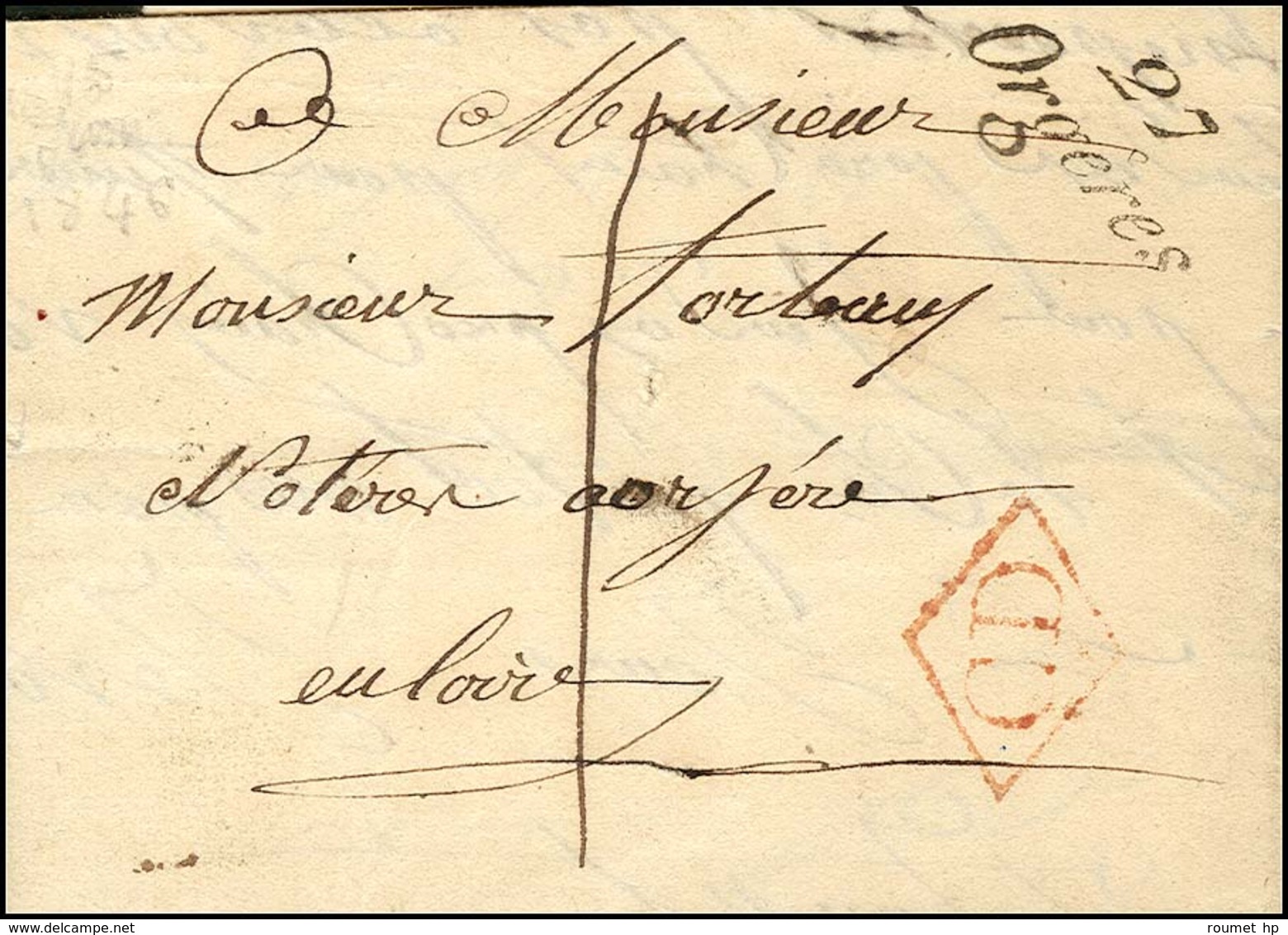 27 / Orgères, CD Rouge, Taxe 1 Sur Lettre Locale. 1846. - TB / SUP. - Autres & Non Classés