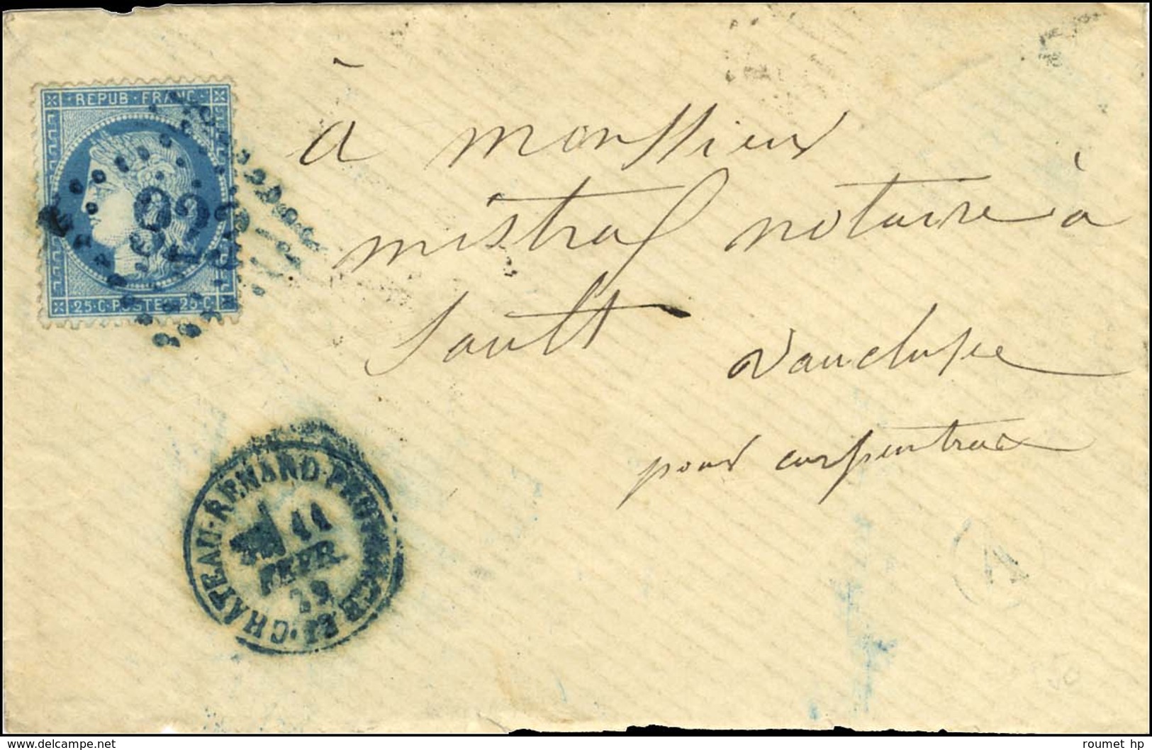 GC Bleu 923 / N° 60 Càd T 16 Bleu CHATEAU-RENARD PROVENCE 12. 1873. - TB. - Autres & Non Classés