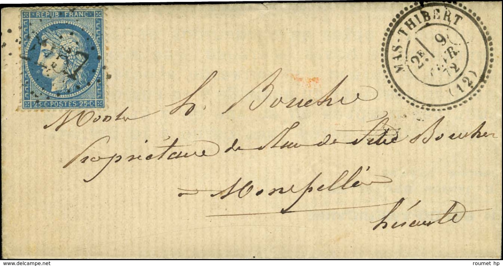 GC 2257 / N° 60 Càd T 24 MAS-THIBERT (12). 1872. - TB / SUP. - Other & Unclassified