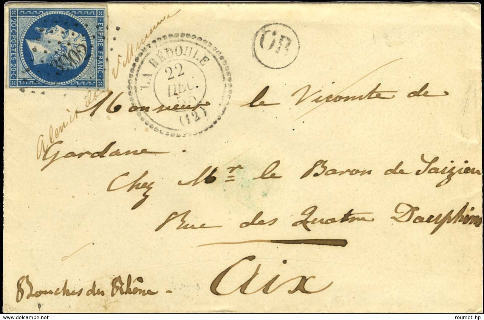 PC 3902 / N° 14 Càd T 22 LA BÉDOULE (12). 1855. - TB / SUP. - RR. - Altri & Non Classificati