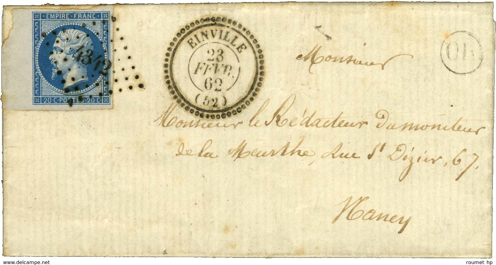 PC 4342 / N° 14 Bdf Càd T 22 EINVILLE (52) Sur Lettre Avec Texte Daté D'Henamil Pour Nancy. 1862. - SUP. - Other & Unclassified