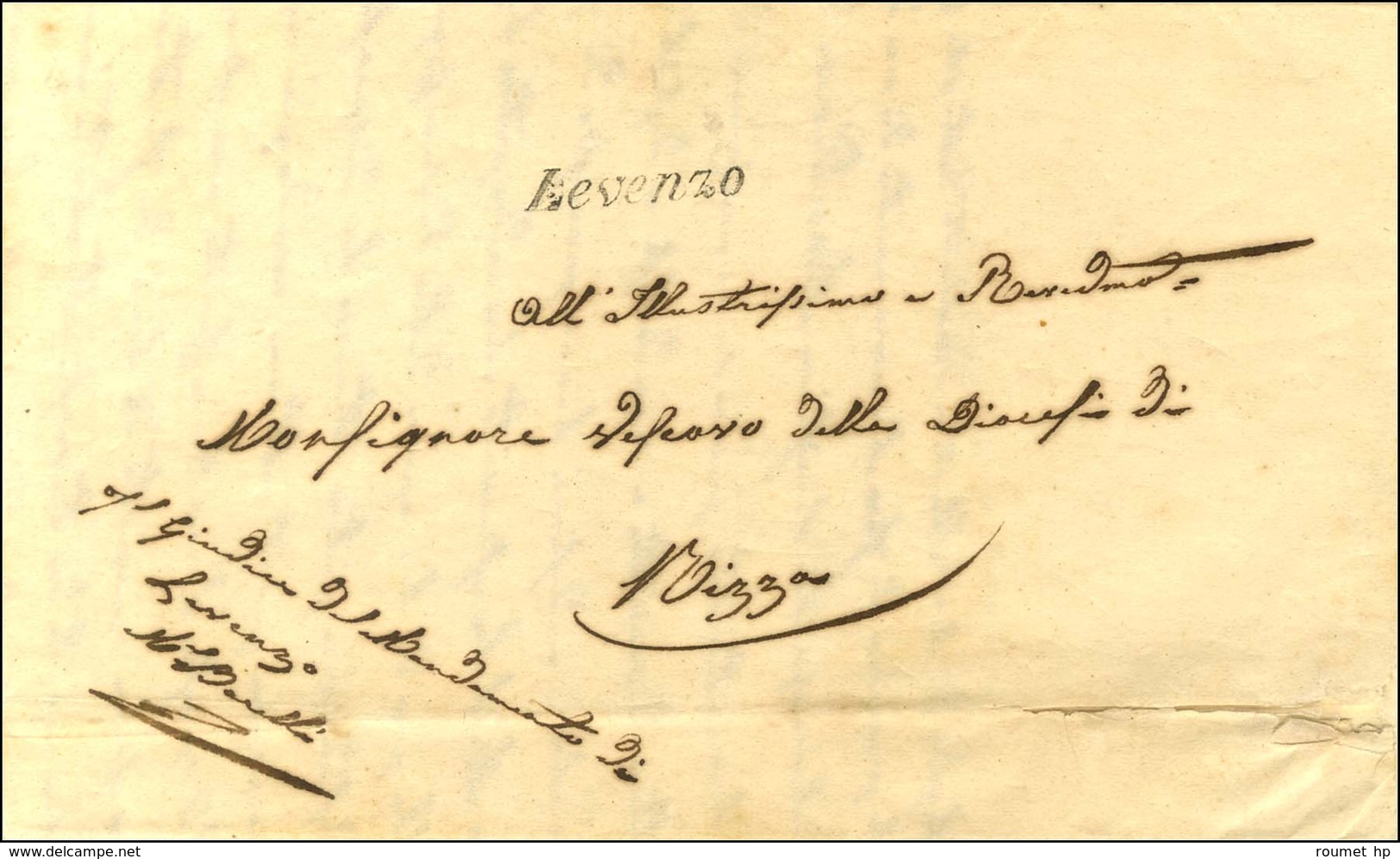 Cursive Levenzo Sur Lettre En Franchise Pour Nice. 1844. - SUP. - R. - Autres & Non Classés