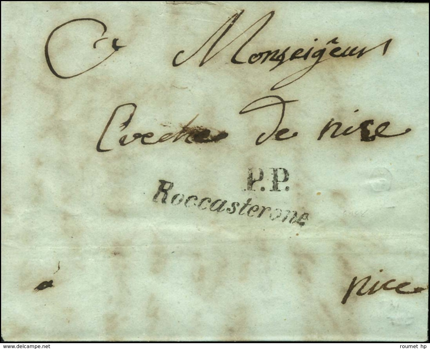 Cursive Roccasterone + P.P. Sur Lettre De Sigalé Pour Nice. 1849. - SUP. - R. - Altri & Non Classificati