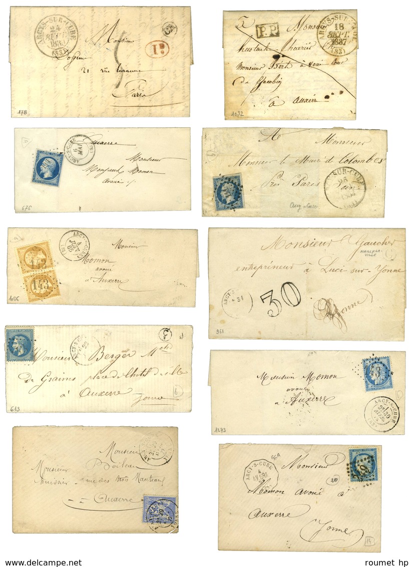 Lot De 9 Lettres D'Arcy Sur Cure : PC, GC, Càd Et Conv. Stat. - TB. - Other & Unclassified