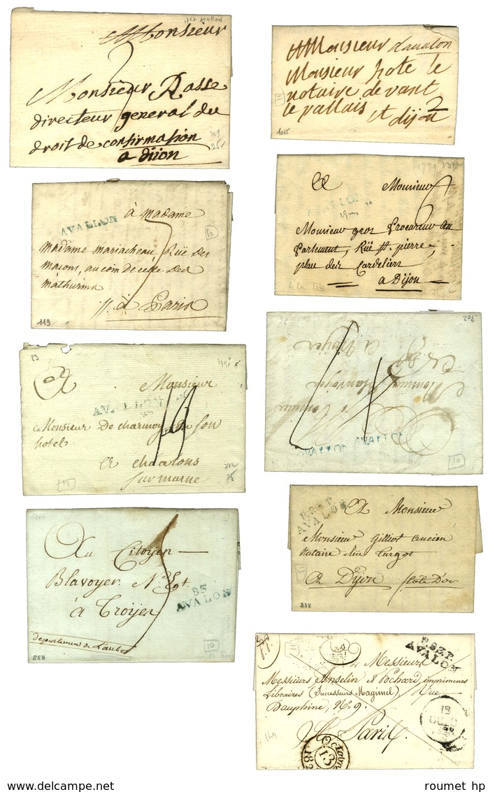 Lot De 29 Lettres D'Avallon : Marques Postales Du 18e, PD, PP, Càd, PC Et GC. - TB. - Other & Unclassified