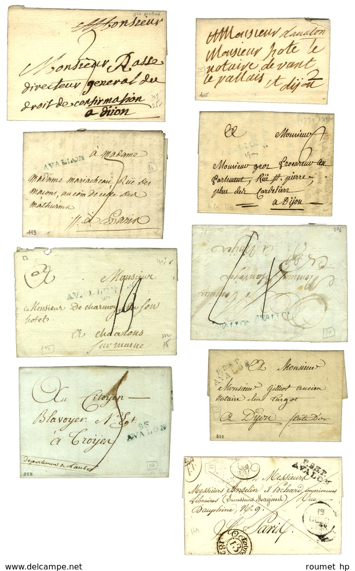 Lot De 29 Lettres D'Avallon : Marques Postales Du 18e, PD, PP, Càd, PC Et GC. - TB. - Sonstige & Ohne Zuordnung