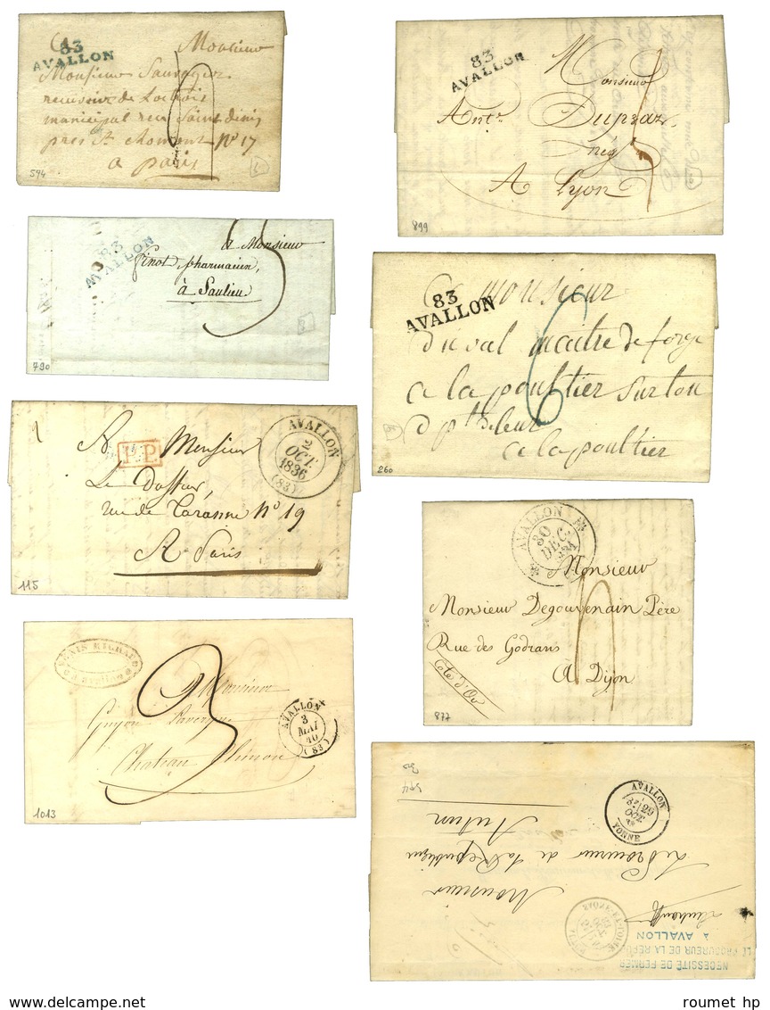 Lot De 29 Lettres D'Avallon : Marques Postales Du 18e, PD, PP, Càd, PC Et GC. - TB. - Other & Unclassified