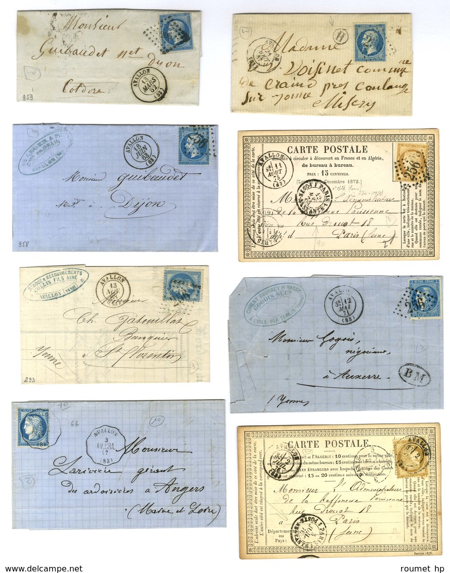 Lot De 29 Lettres D'Avallon : Marques Postales Du 18e, PD, PP, Càd, PC Et GC. - TB. - Sonstige & Ohne Zuordnung
