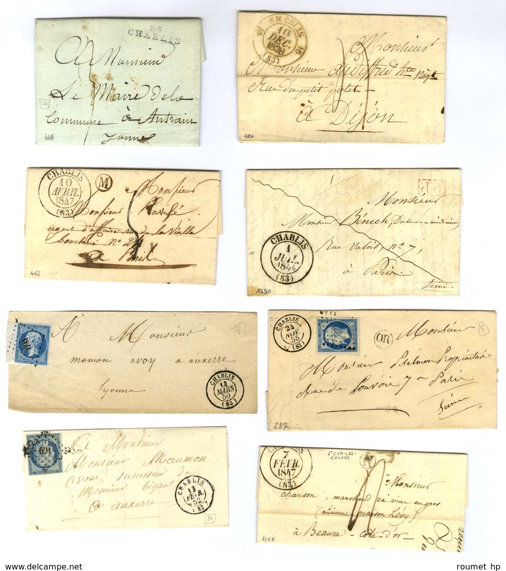 Lot De 16 Lettres De Chablis : PD, Càd, PC Et GC. - TB. - Sonstige & Ohne Zuordnung