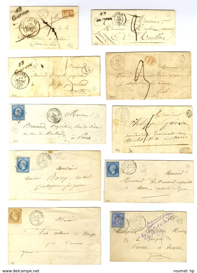 Lot De 10 Lettres De Courson : Cursives, Càd, PC Et GC. - TB. - Sonstige & Ohne Zuordnung