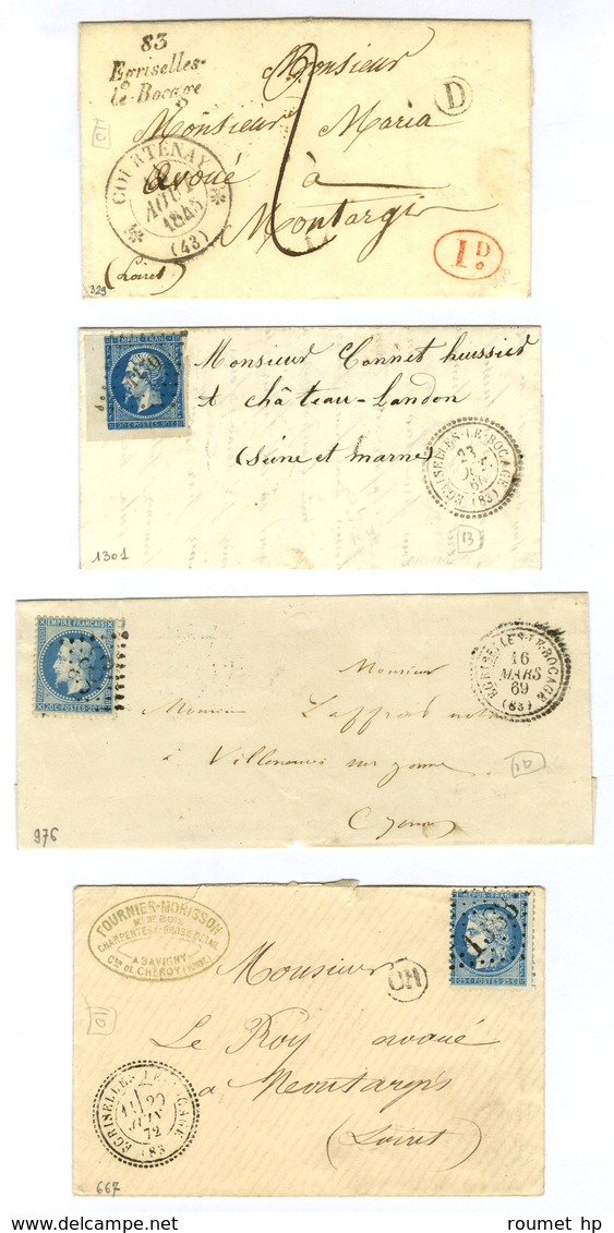 Lot De 4 Lettres De Griselles Le Bocage : Cursives, PC Et GC. - TB. - Other & Unclassified