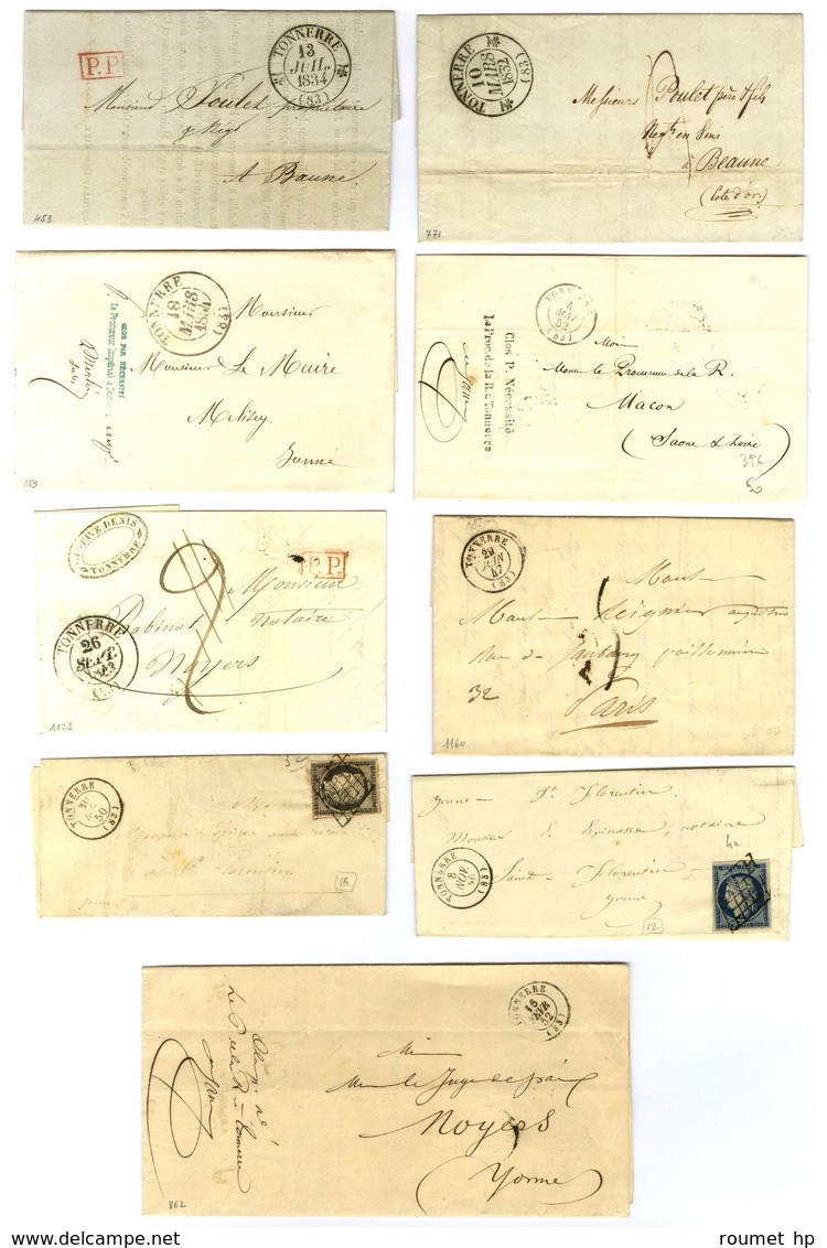 Lot De 38 Lettres De Tonnerre : MP Du 18e, PD, PP, PC Et GC. - TB. - Autres & Non Classés