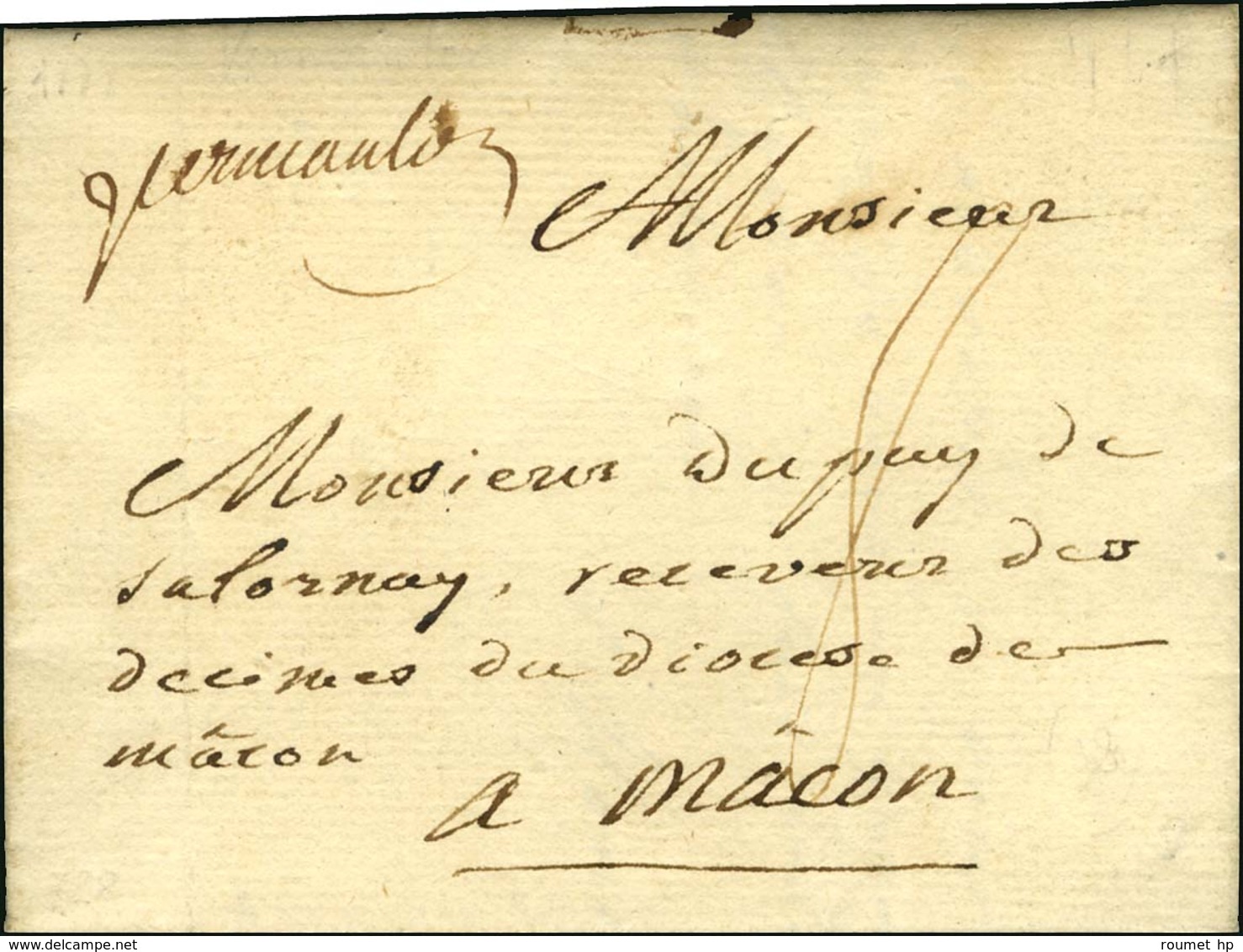 '' Vermenton '' (L N° 2) Sur Lettre Avec Texte Daté 1777. - TB. - Sonstige & Ohne Zuordnung