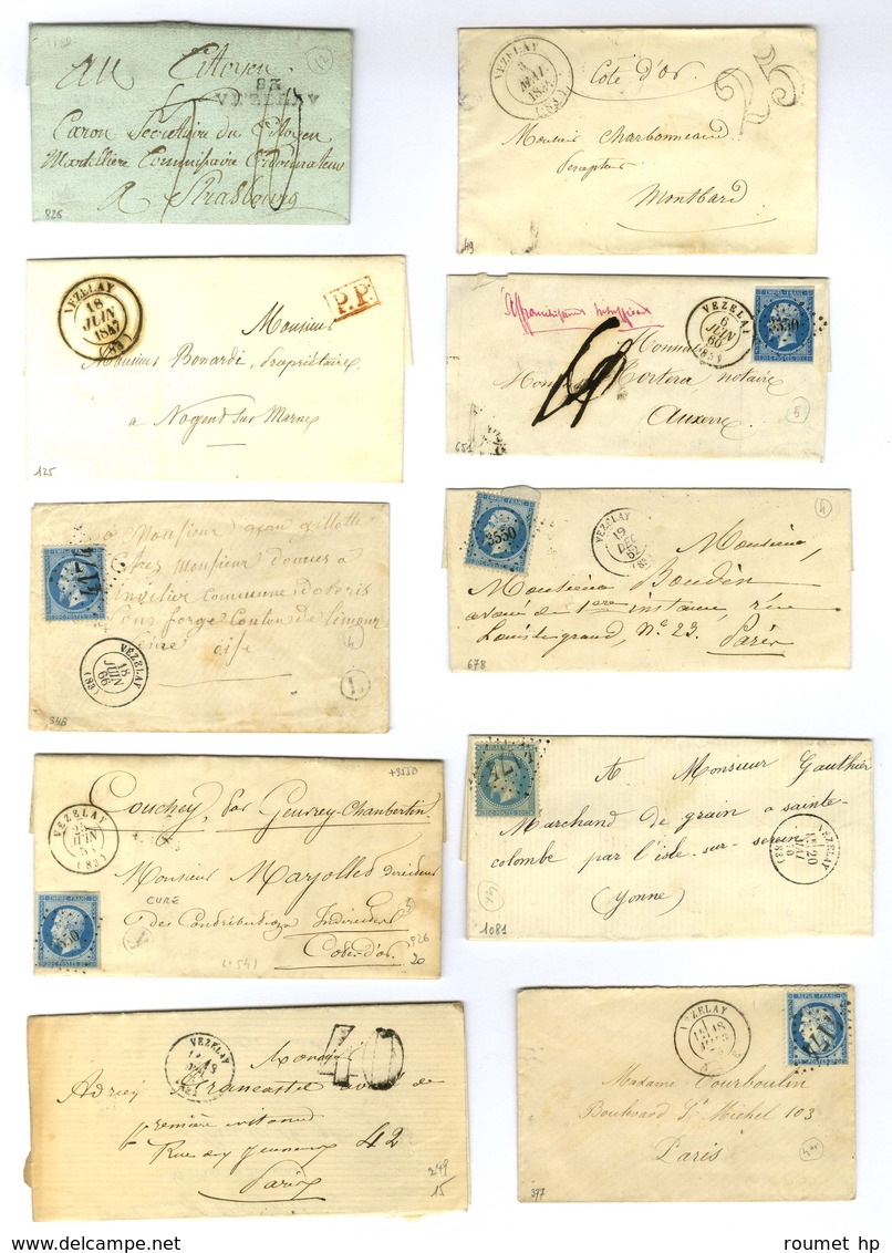 Lot De 10 Lettres De Vézelay : PD, Càd, PC Et GC. - TB. - Autres & Non Classés