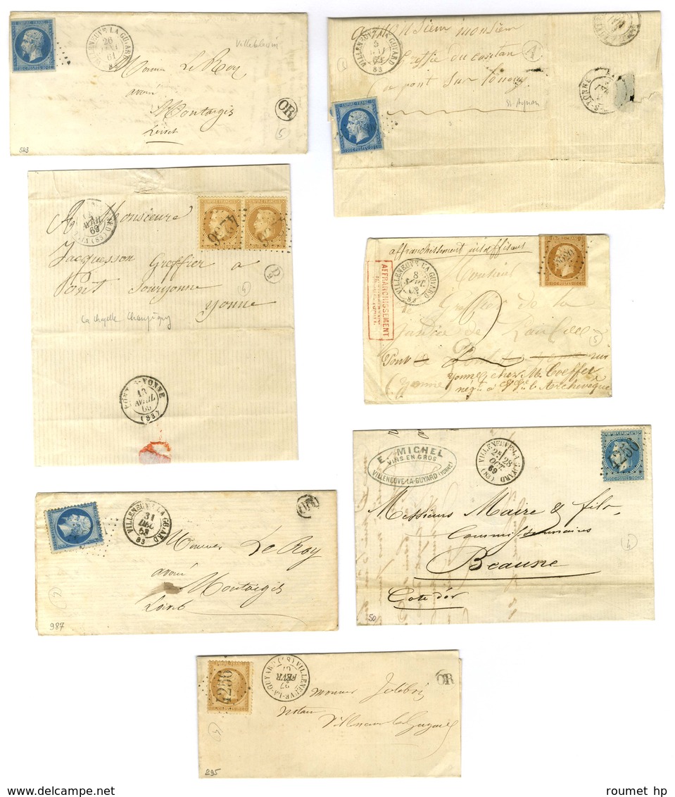 Lot De 15 Lettres De Villeneuve La Guyard : PD, PC Et GC. - TB. - Sonstige & Ohne Zuordnung