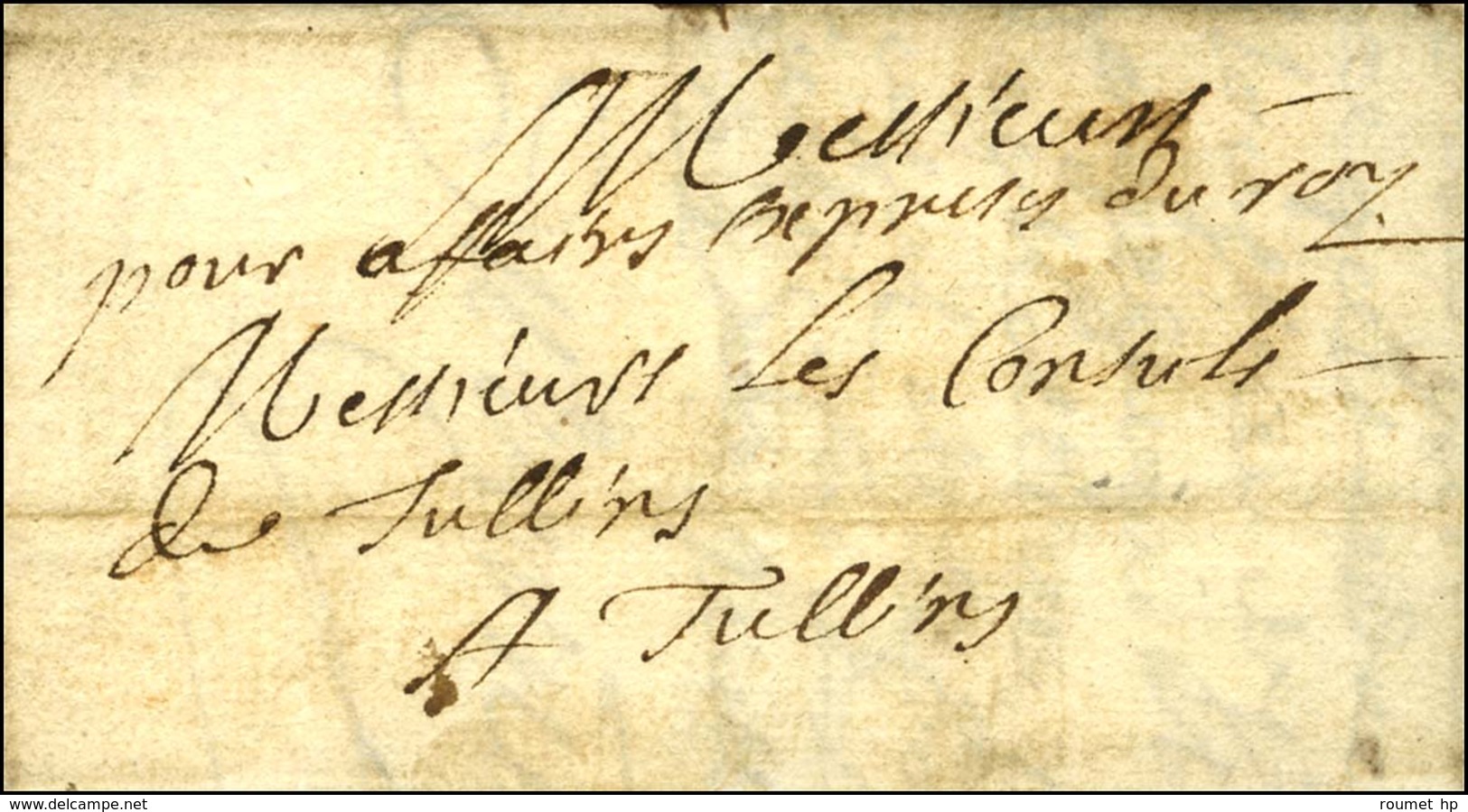 '' Pour Les Affaires Expresses Du Roy '' Sur Lettre Avec Texte Daté De St Marcellin 1690. - TB. - RR. - Lettere In Franchigia Civile