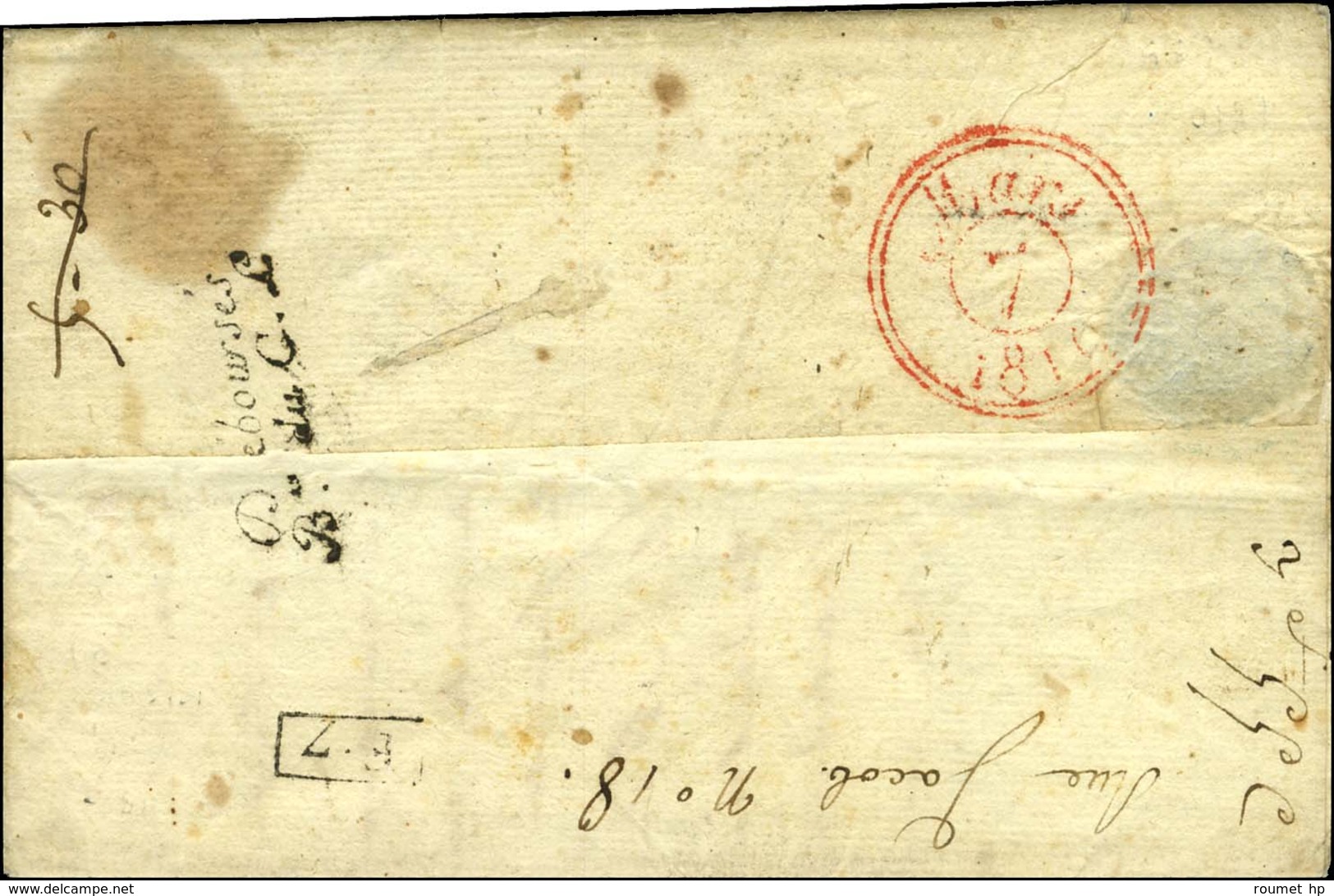 ' Déboursés / Bau Du C.L ' (S N° 1541) Sur Lettre Avec Texte Daté 1810. - TB / SUP. - Frankobriefe