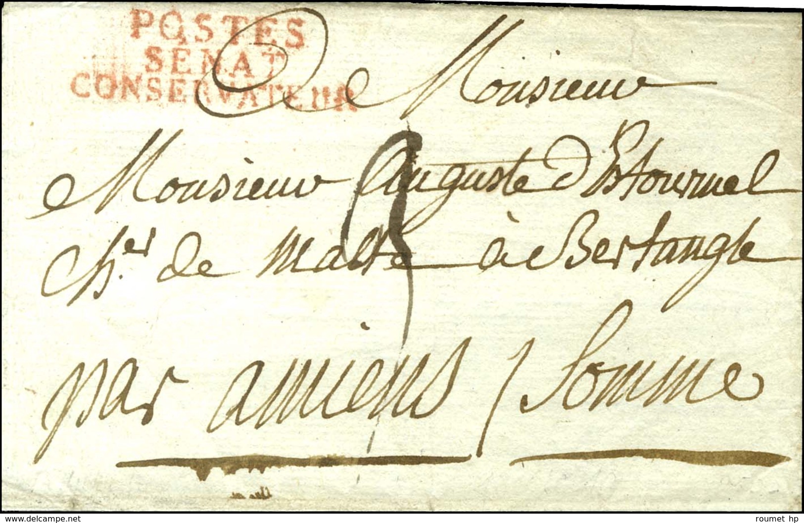 POSTES / SENAT / CONSERVATEUR Rouge (S N° 1122) Sur Lettre Avec Texte Daté 1806. - TB / SUP. - Lettere In Franchigia Civile