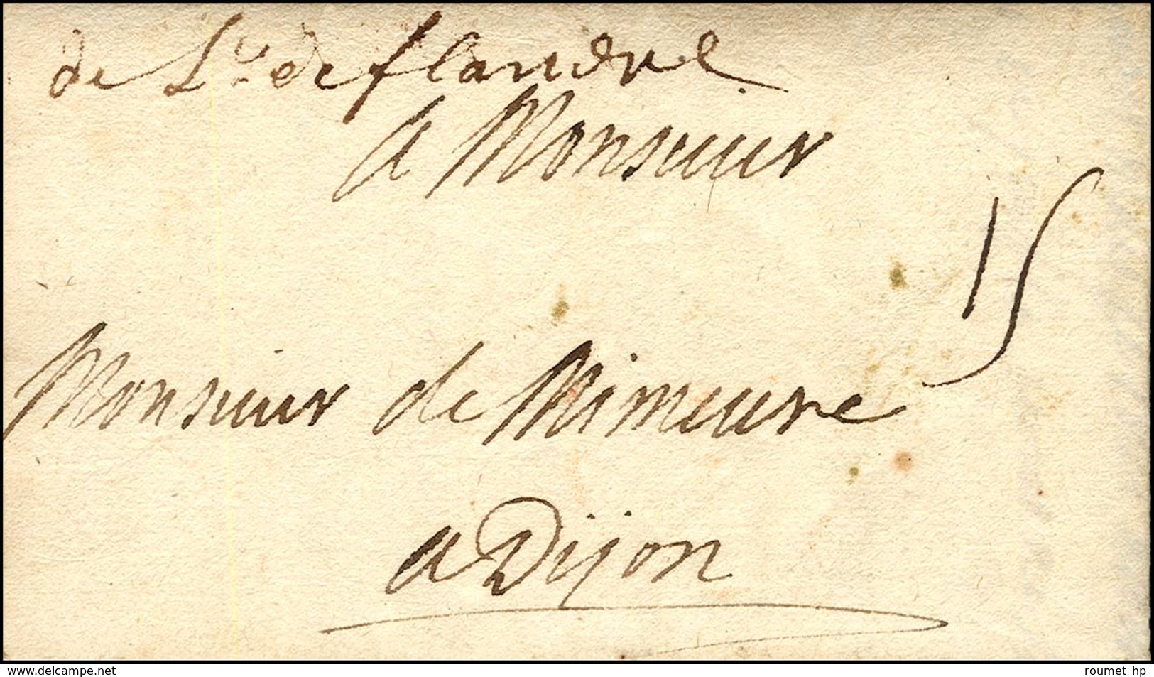 '' De L De Flandre '' Sur Lettre Daté Au Camp De Vaux Notre Dame Le 19 Juin 1705. - TB / SUP. - R. - Marques D'armée (avant 1900)