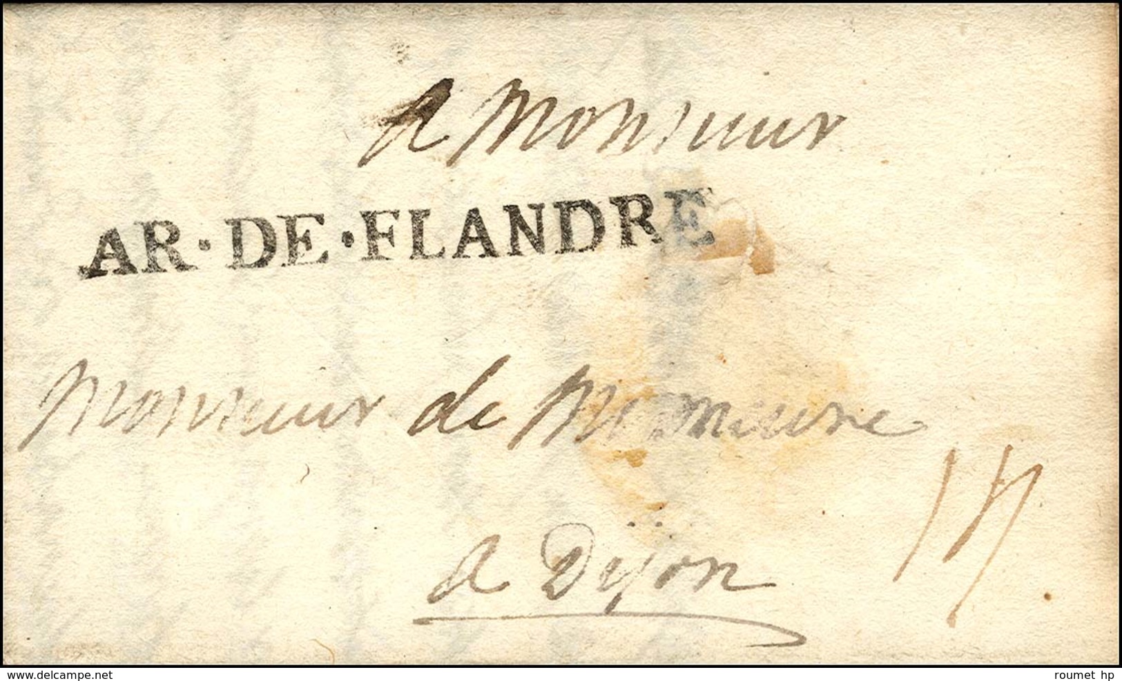 AR.DE.FLANDRE Sur Lettre Avec Texte Daté à Condé Le 16 Octobre 1706. - SUP. - R. - Armeestempel (vor 1900)