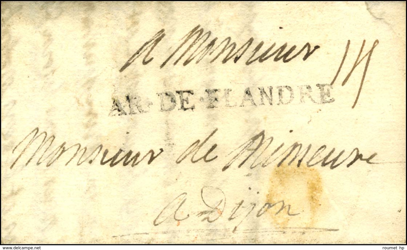 AR.DE.FLANDRE Sur Lettre Avec Texte Daté '' Au Camp De St Amand Le 21 Septembre 1706 ''. - TB / SUP. - R. - Bolli Militari (ante 1900)