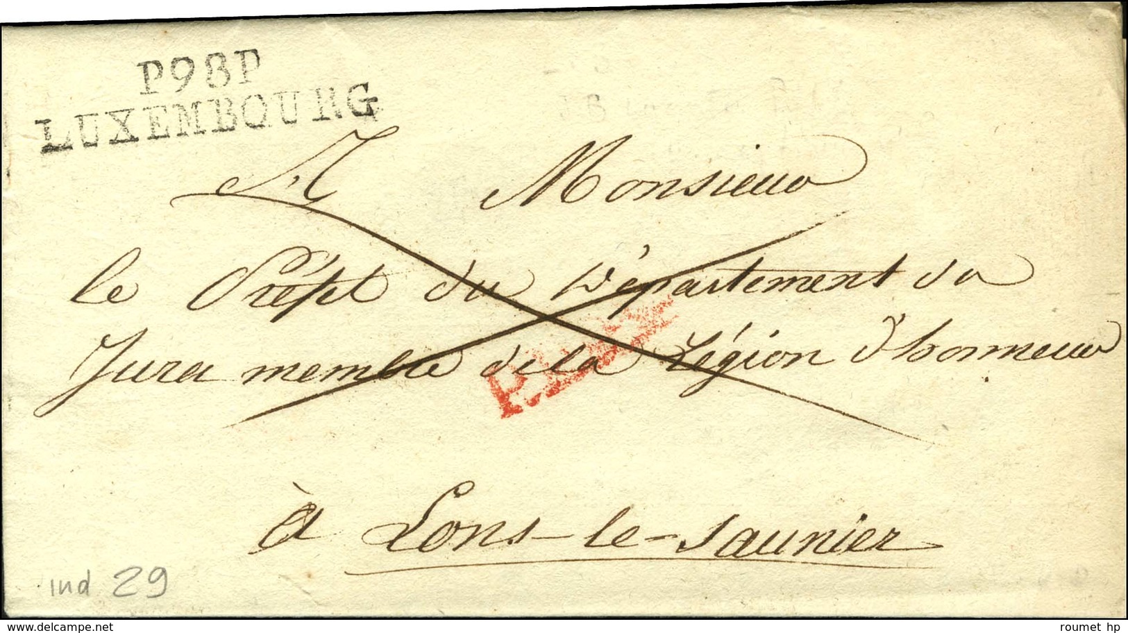 P98P / LUXEMBOURG Sur Lettre Avec Texte Daté 1807 Pour Lons Le Saunier. - SUP. - R. - 1792-1815: Conquered Departments