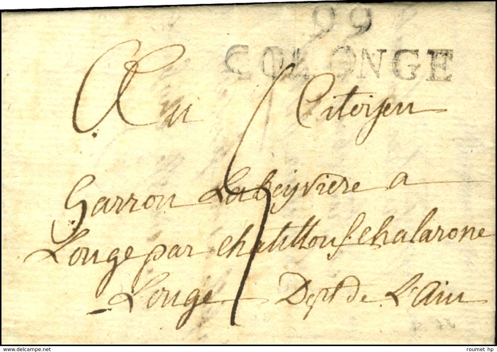 99 / COLONGE. 1798. - TB. - 1792-1815: Départements Conquis