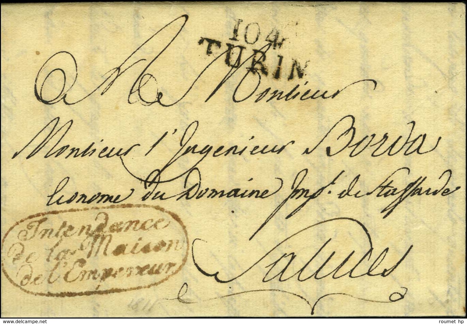 104 / TURIN. Au Recto, Franchise Rouge Intendance / De La Maison / De L'Empereur. 1811. - TB / SUP. - 1792-1815: Départements Conquis