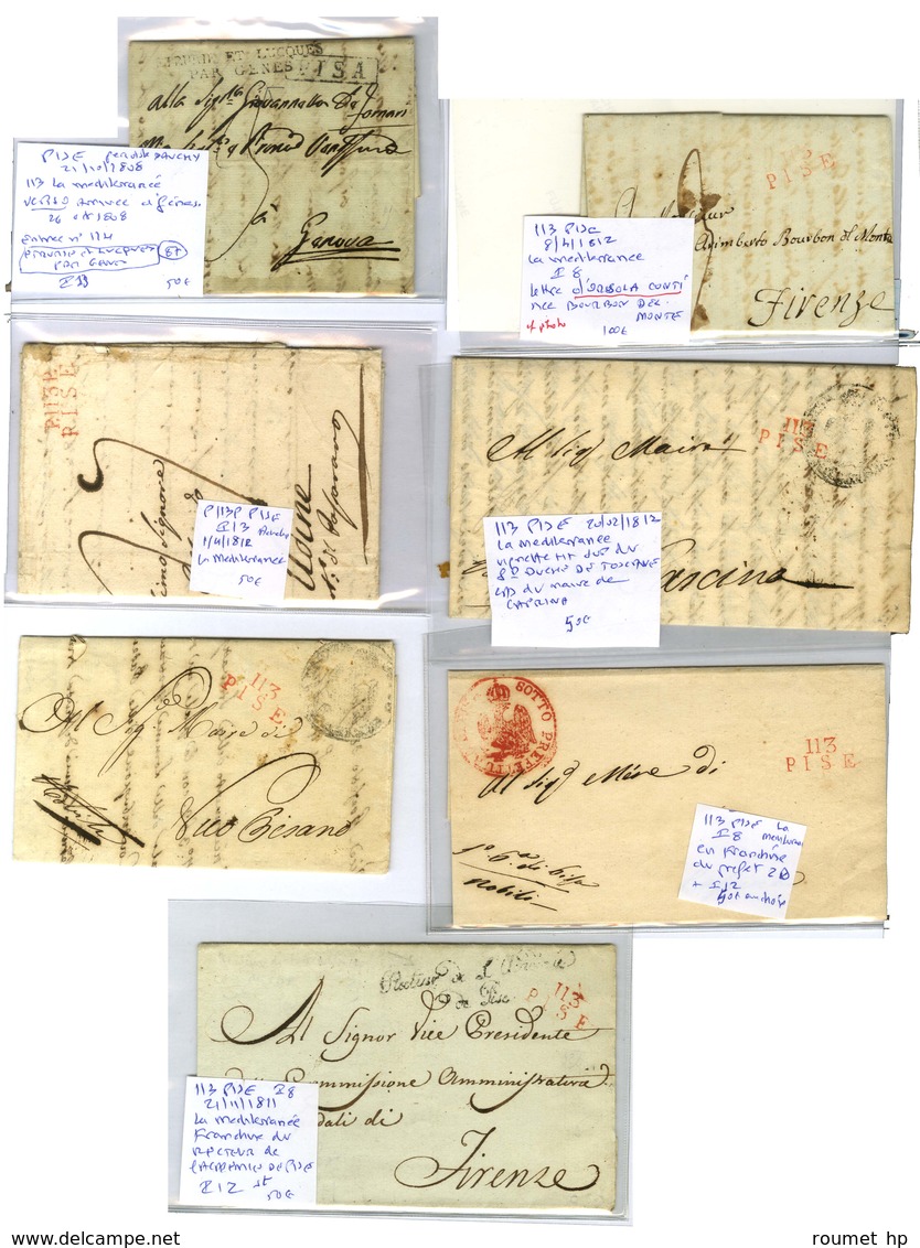 Lot De 7 Lettres De Pise Dont Franchises. - B / TB. - 1792-1815: Conquered Departments