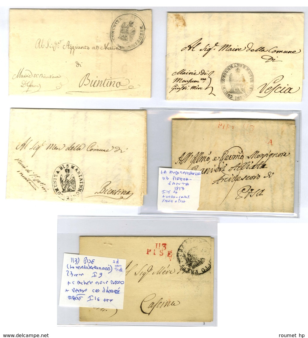 Lot De 7 Lettres De Pise Dont Franchises. - B / TB. - 1792-1815: Conquered Departments