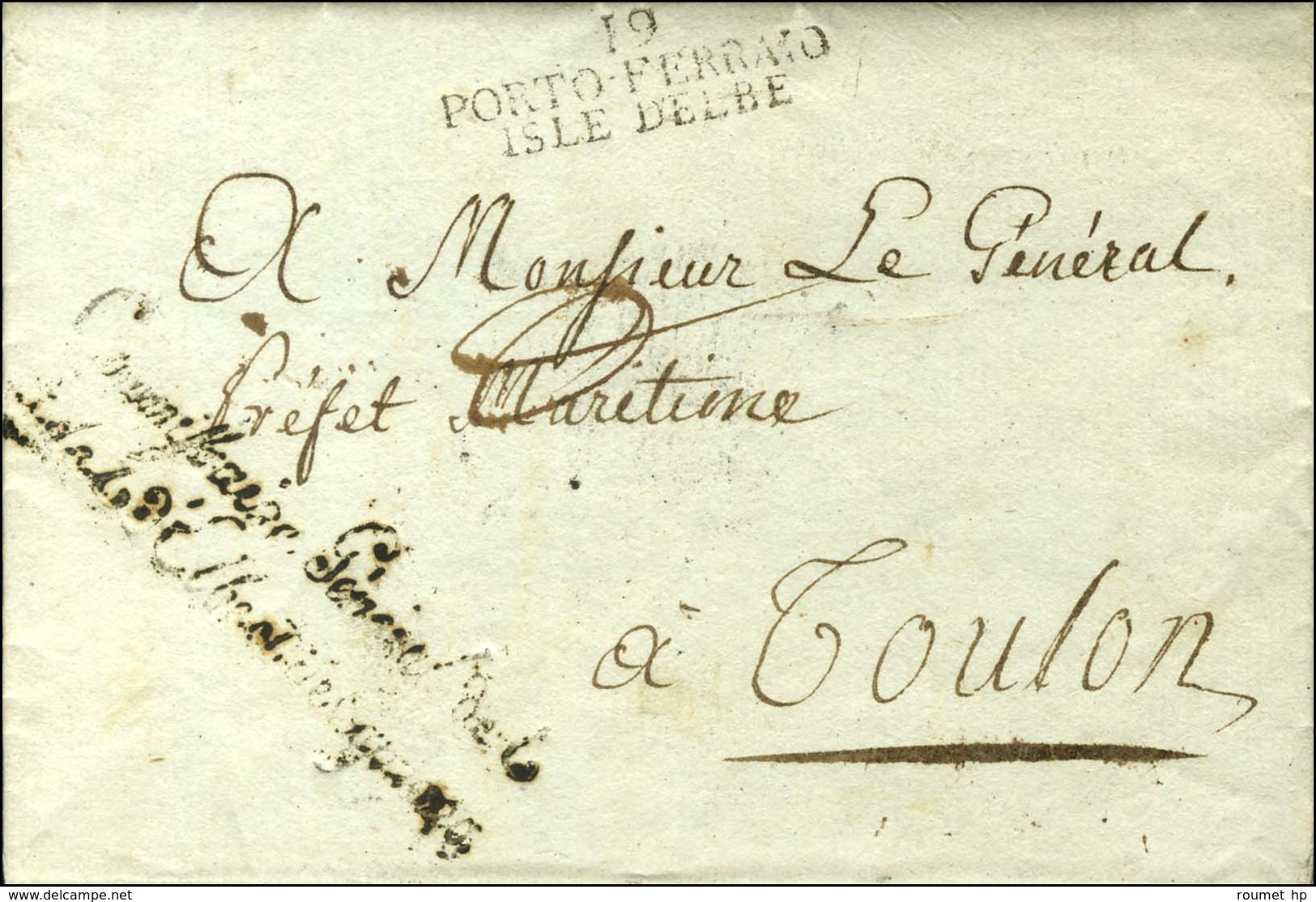 19 / PORTO-FERRAIO / ISLE DELBE Sur Lettre Avec Franchise Commissaire Général De L / Isle Delbe Et Dépendances. 1806. -  - 1792-1815: Conquered Departments