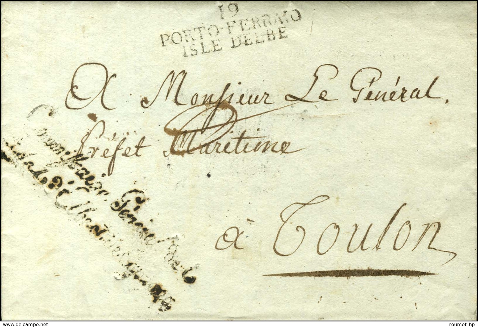 19 / PORTO-FERRAIO / ISLE DELBE Sur Lettre Avec Franchise Commissaire Général De L / Isle Delbe Et Dépendances. 1806. -  - 1792-1815: Départements Conquis
