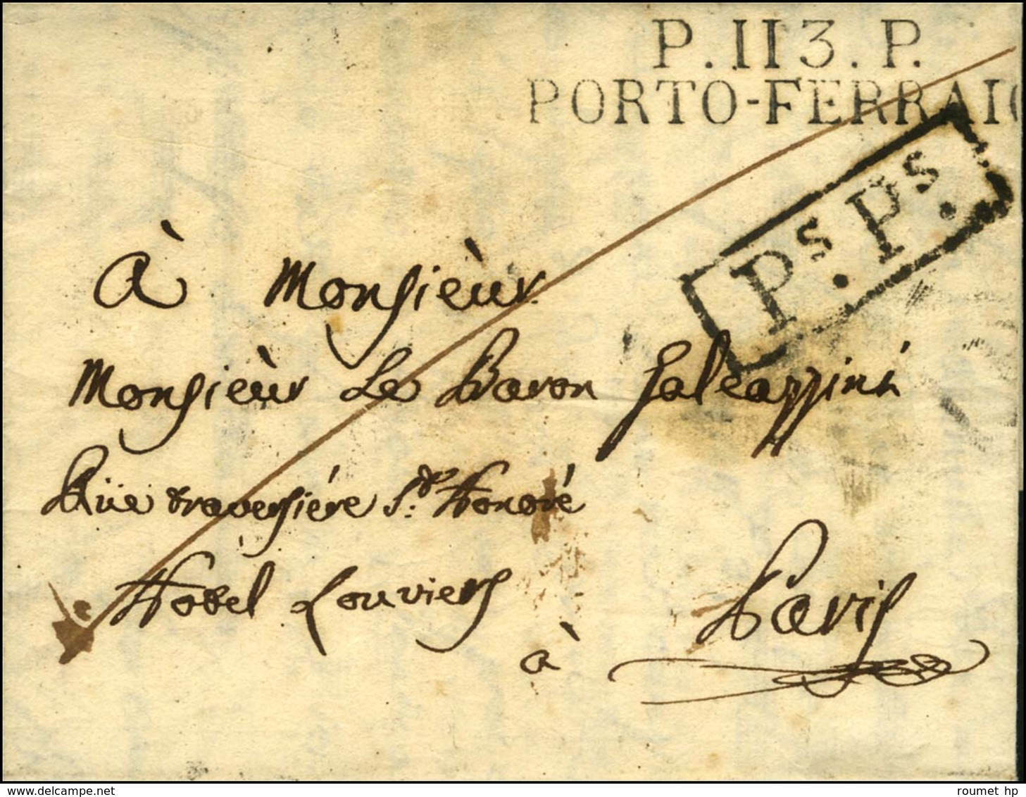 P.113.P. / PORTO FERRAIO Sur Lettre Avec Texte Daté 1812. - TB / SUP. - R. - 1792-1815: Conquered Departments