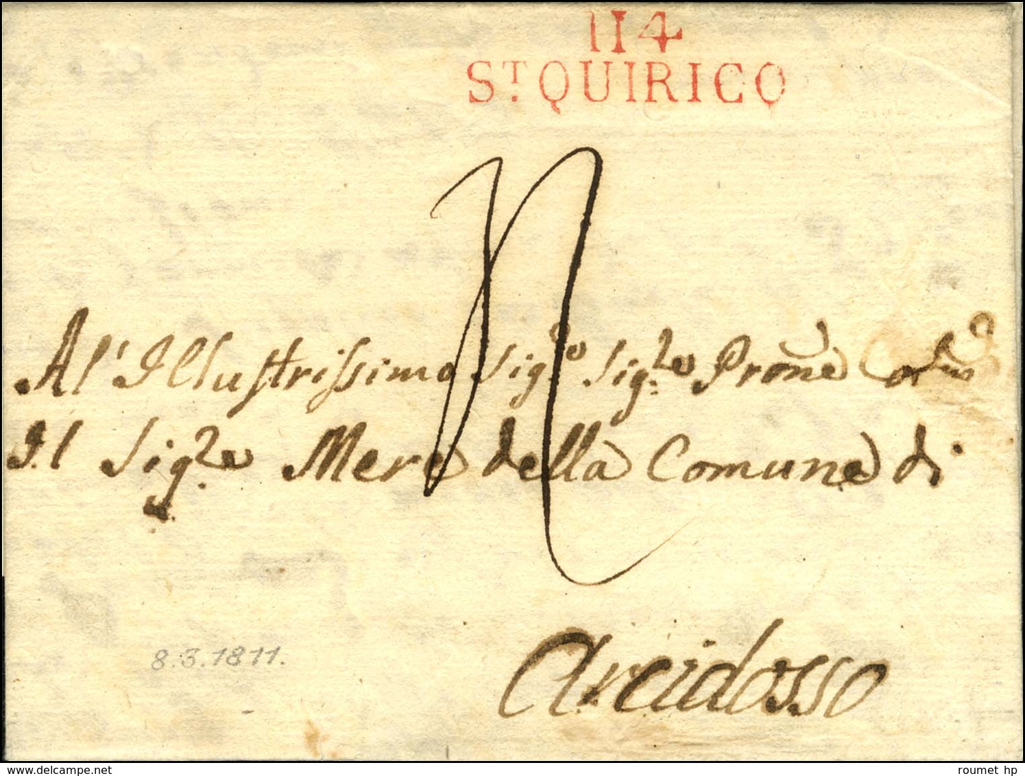 114 / ST QUIRICO Rouge. 1811. - SUP. - 1792-1815: Départements Conquis