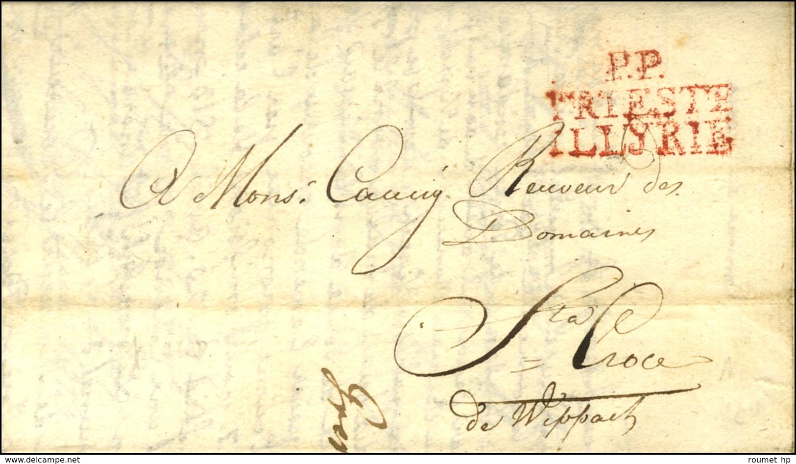 PP / TRIESTE / ILLYRIE Rouge Sur Lettre Avec Texte Daté Le 16 Juin 1813. - TB / SUP. - 1792-1815: Veroverde Departementen